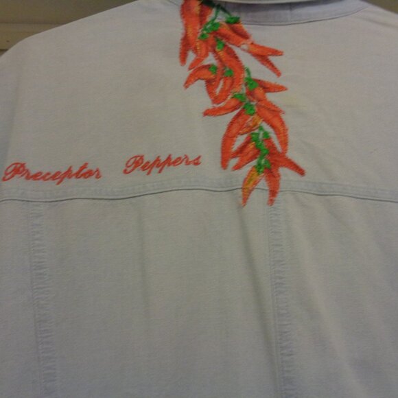 VINTAGE RETRO SOUTHWEST CHILIS WAITERESS WORK SHIRT JEANNE X L - Picture 5 of 10